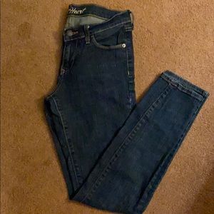Dark wash skinny jeans